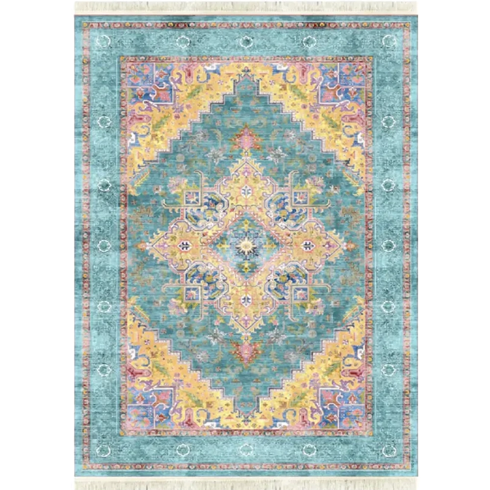 فرش ابریشم نماماشینی ۱۲۰۰ شانه کد T1092