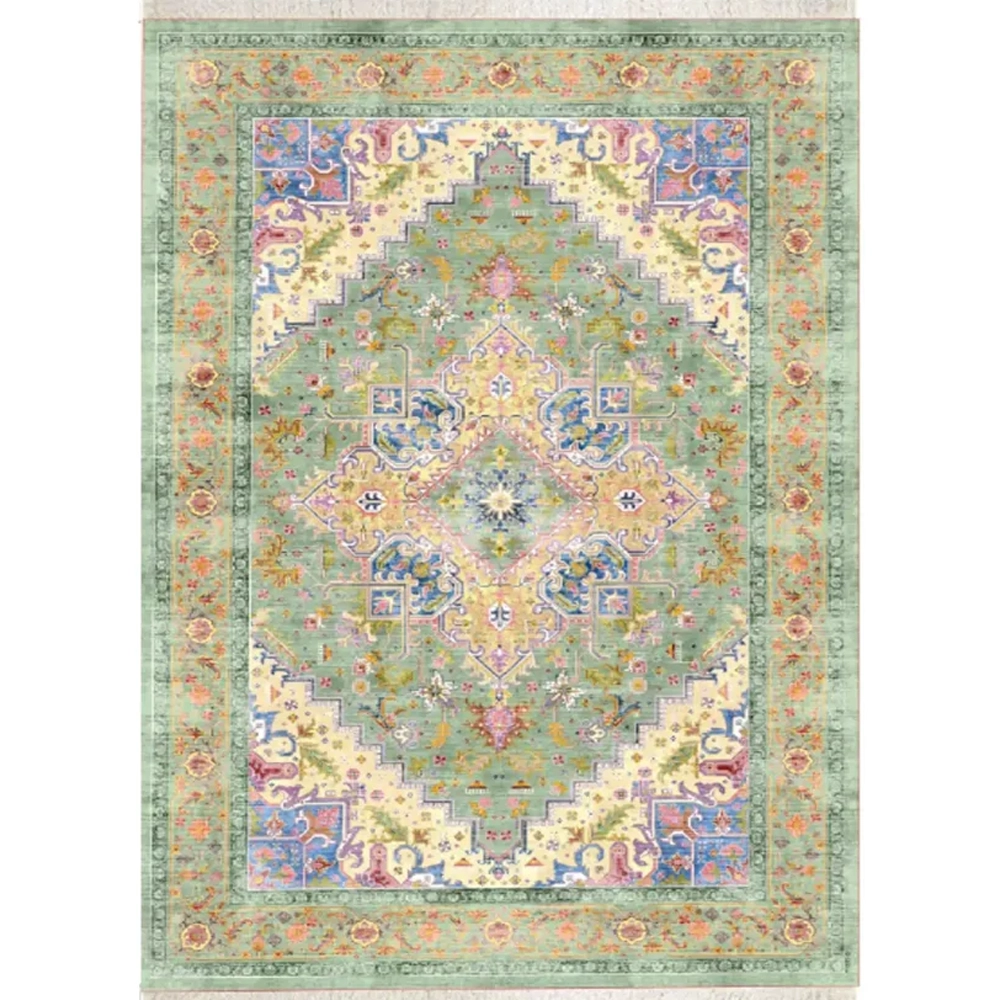 فرش ابریشم نماماشینی ۱۲۰۰ شانه کد T1093