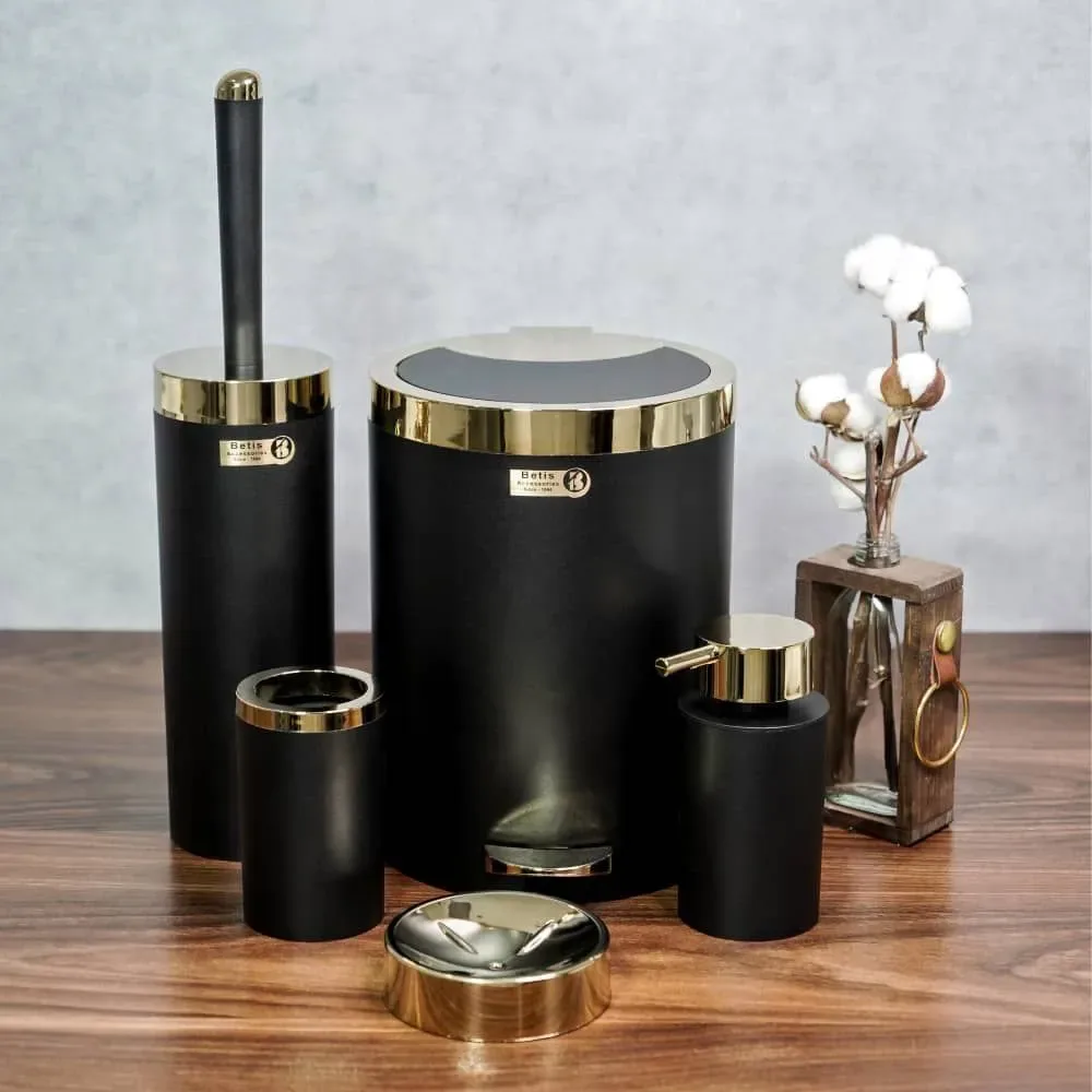 ست سرویس بهداشتی 5 پارچه بتیس Gold Black