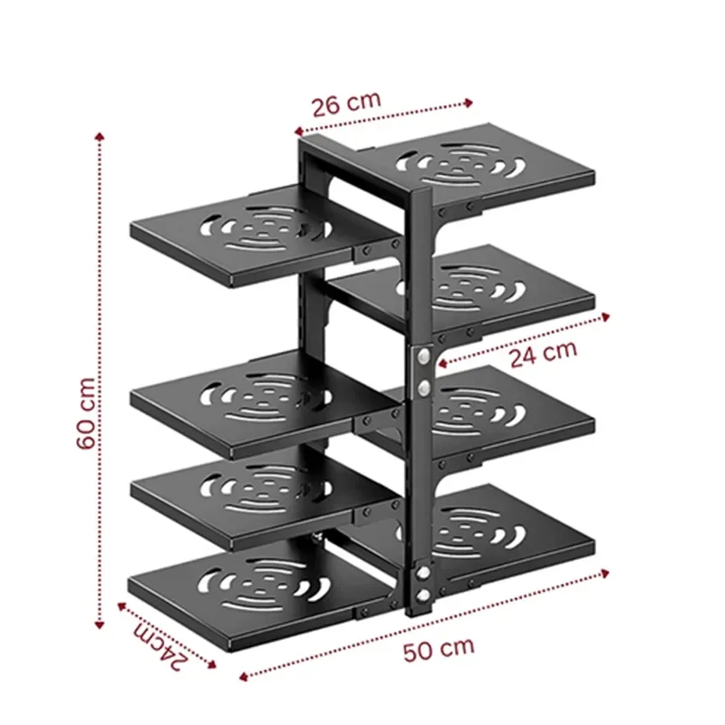 نظم دهنده قابلمه 8 طبقه قابل تنظیم لازا مدل KT-RK-03-08 Black