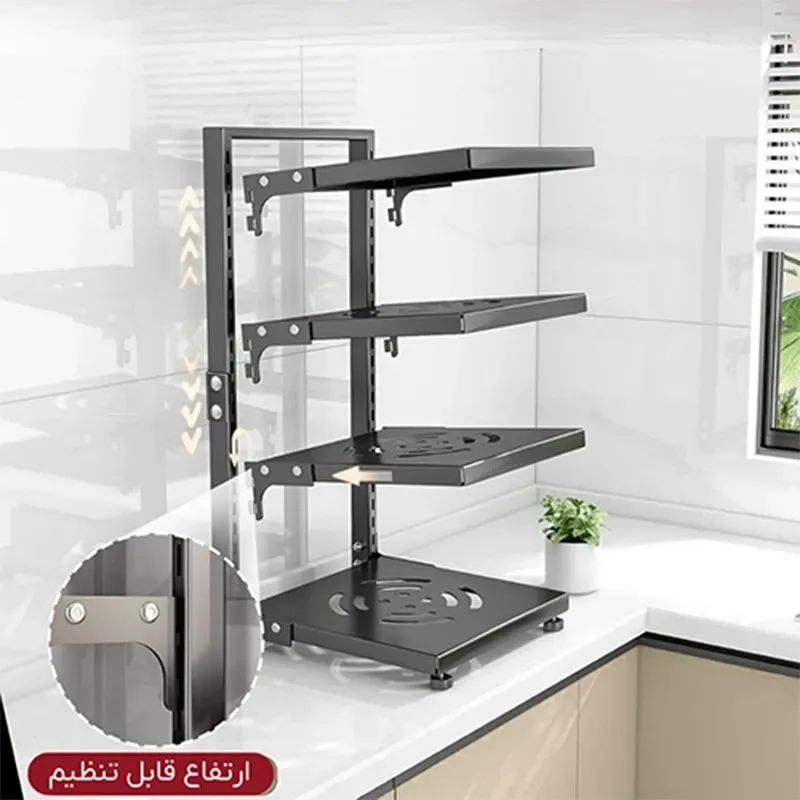 نظم دهنده قابلمه 8 طبقه قابل تنظیم لازا مدل KT-RK-03-08 Black