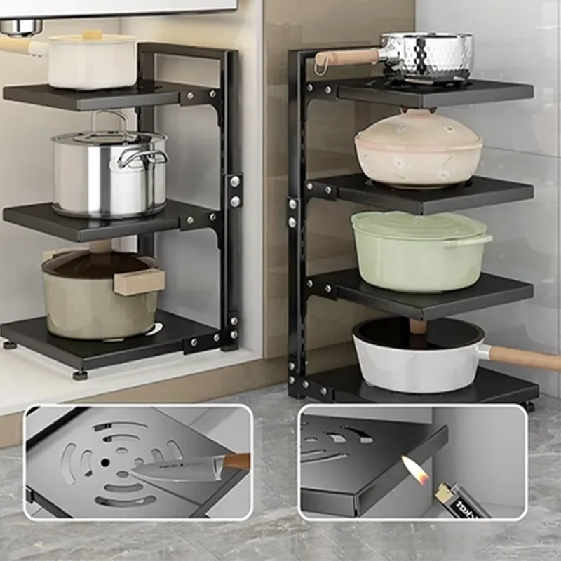 نظم دهنده قابلمه 8 طبقه قابل تنظیم لازا مدل KT-RK-03-08 Black