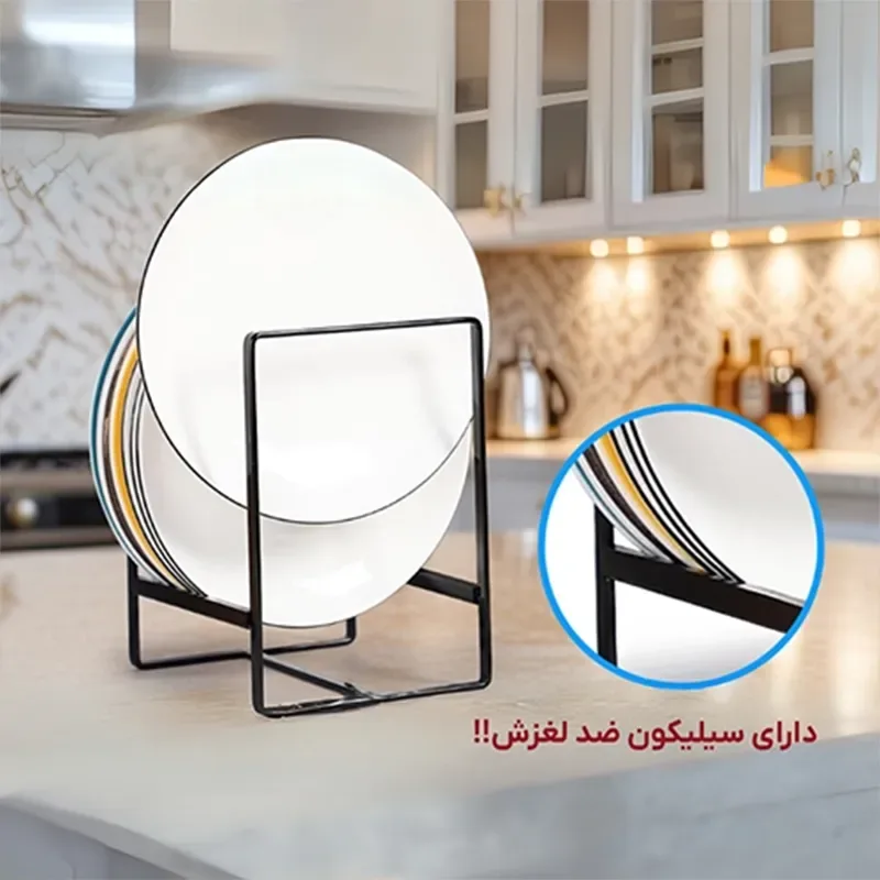 استند بشقاب فلزی دو عددی لازا مدل KT-RK-06 Black