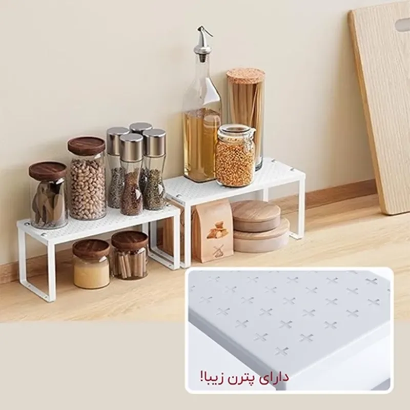 شلف فلزی دو طبقه چند حالته لازا مدل KT-SH-02 White
