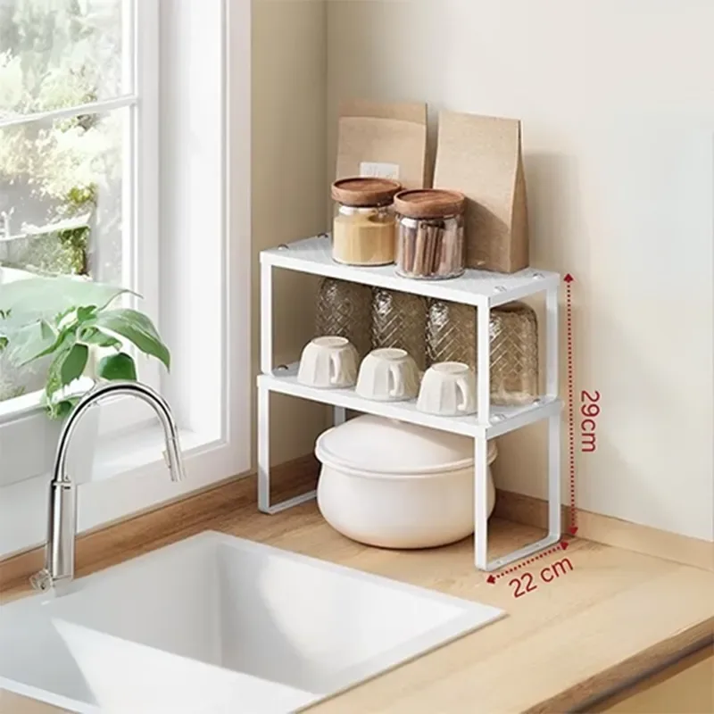 شلف فلزی دو طبقه چند حالته لازا مدل KT-SH-02 White