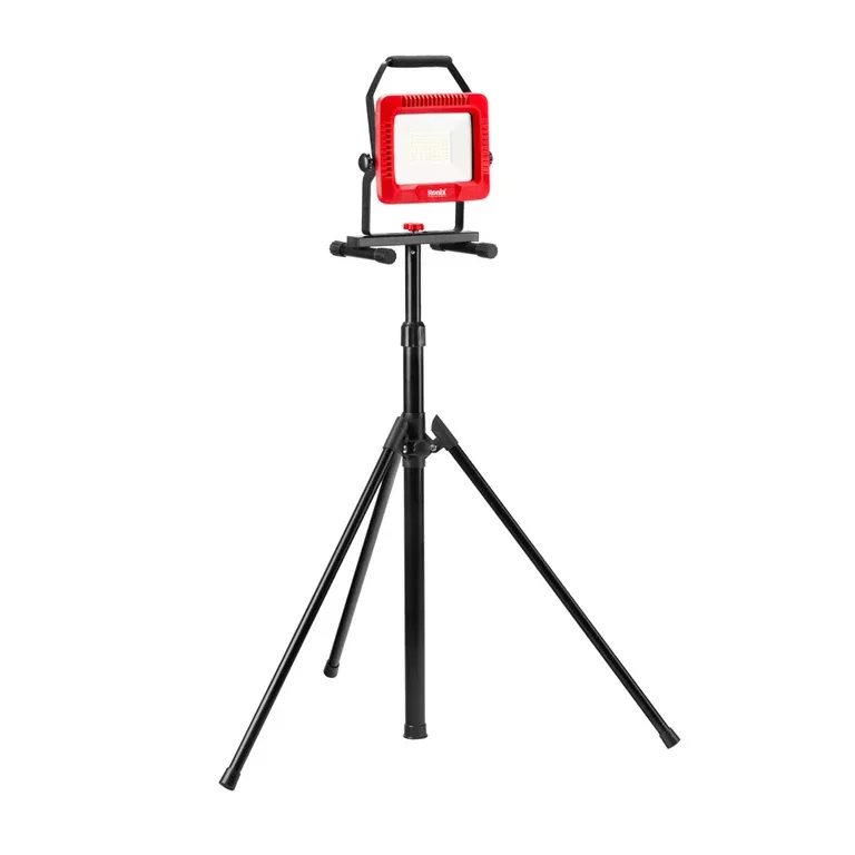 نورافکن LED برقی 50 وات رونیکس مدل RH-4218 دوبل با سه پایه نمای روبرو