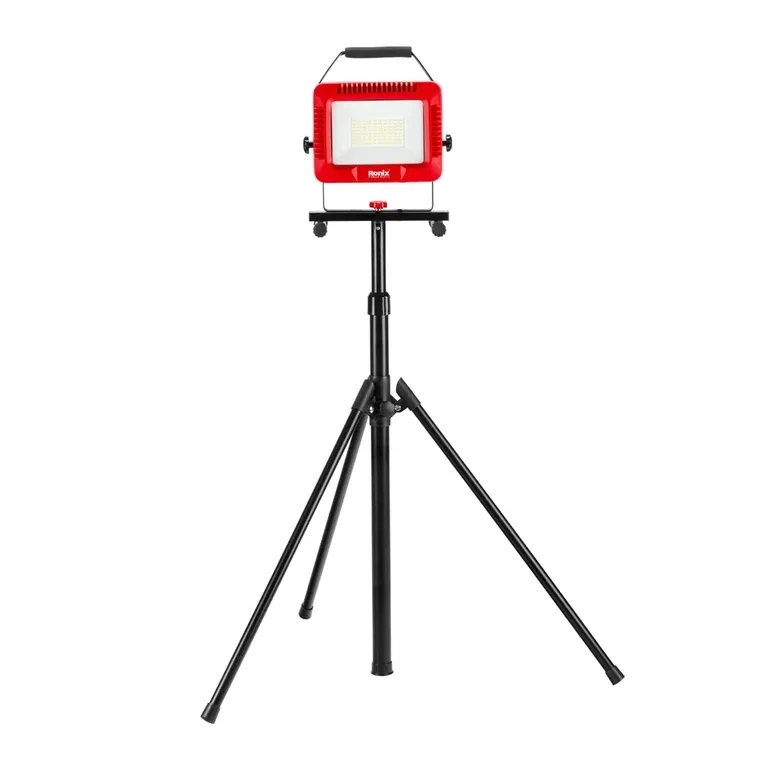نورافکن LED برقی 50 وات رونیکس مدل RH-4218 دوبل با سه پایه نمای کامل