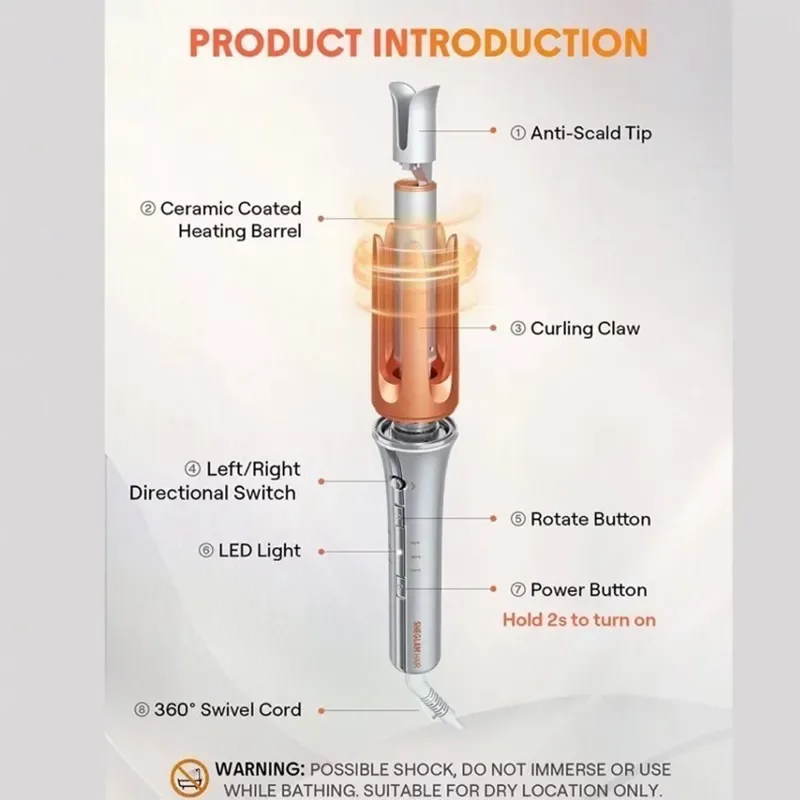 فر کننده مو شیگلم قطر 32 میلی متر مدل It-Curl One-Touch Instant Curler فر درشت اصل