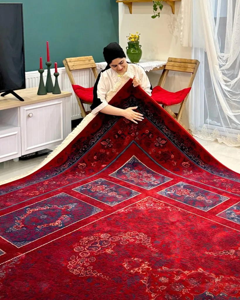 فرش ۱۲۰۰ شانه رخ بافت تمام آکریلیک کد کتیبه lsk