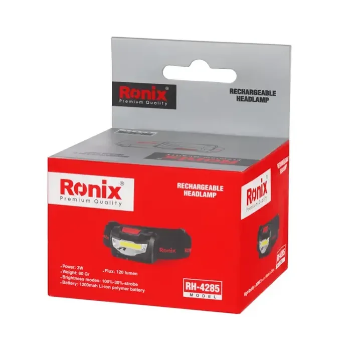 چراغ پیشانی شارژی 120 لومن رونیکس مدل RH-4285